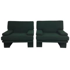 Pair of Post-Modern Fully-Upholstered "Sirino" Armchairs by Walter Knoll, 1980s