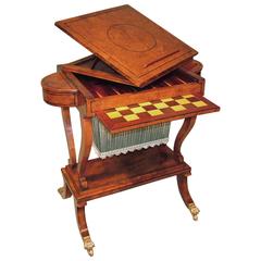 Regency Period Yewwood Work or Games Table 1