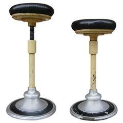 Matching Pair of 1920s Articulated Dental Stools