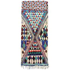 Handwoven Berber Wool Rug, Vintage Azilal 8
