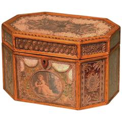 George III Period Octagonal Shaped Scrollwork Tea Caddy 6