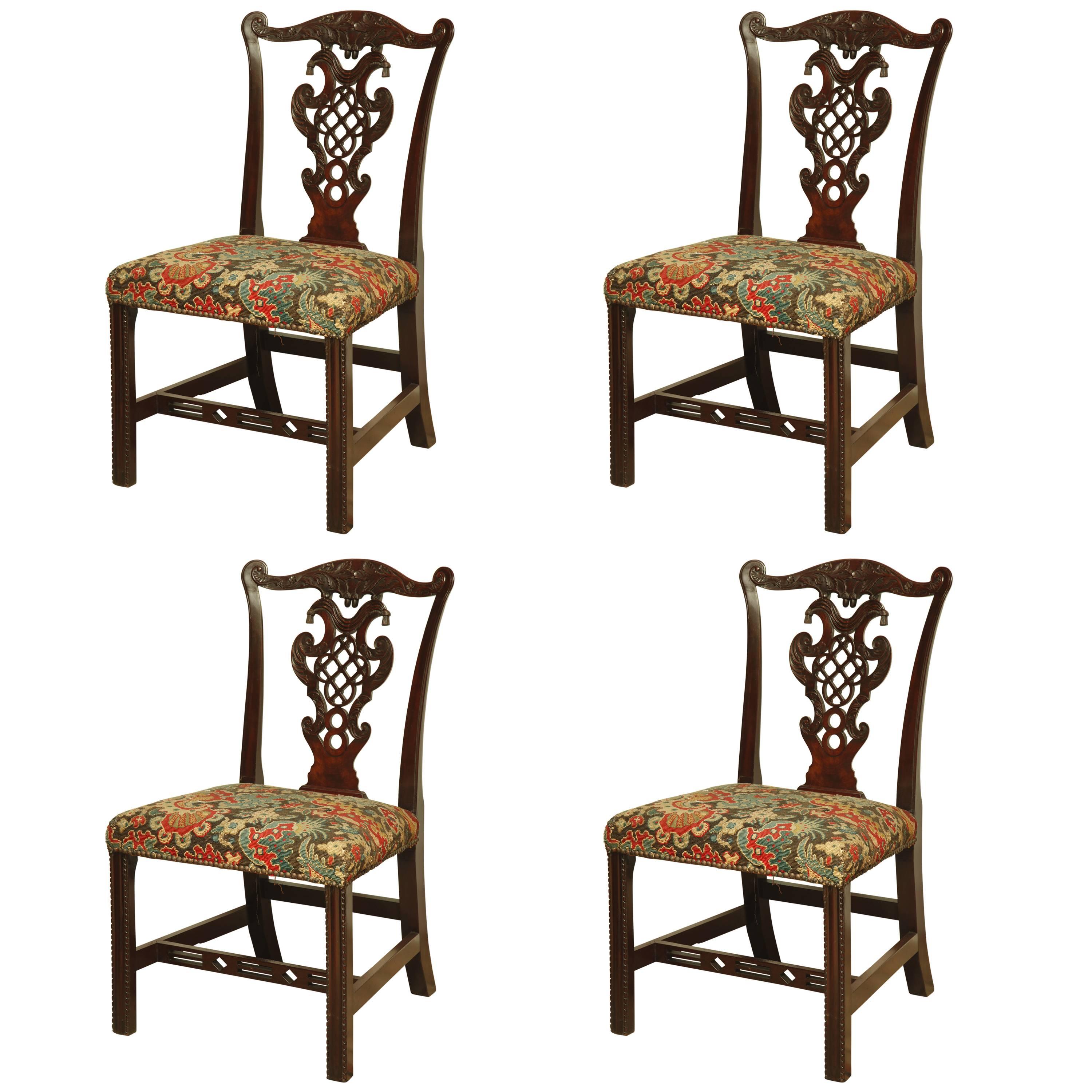 Set of Four Irish George III Side Chairs