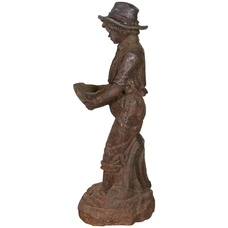 Remarkably Detailed French Cast Iron Garden Statue at 1stDibs