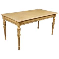 20th Century Italian Lacquered and Gilt Coffee Table with Onyx Top