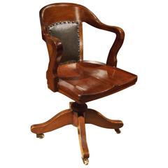 19th Century Mahogany Globe Wernicke Office Chair