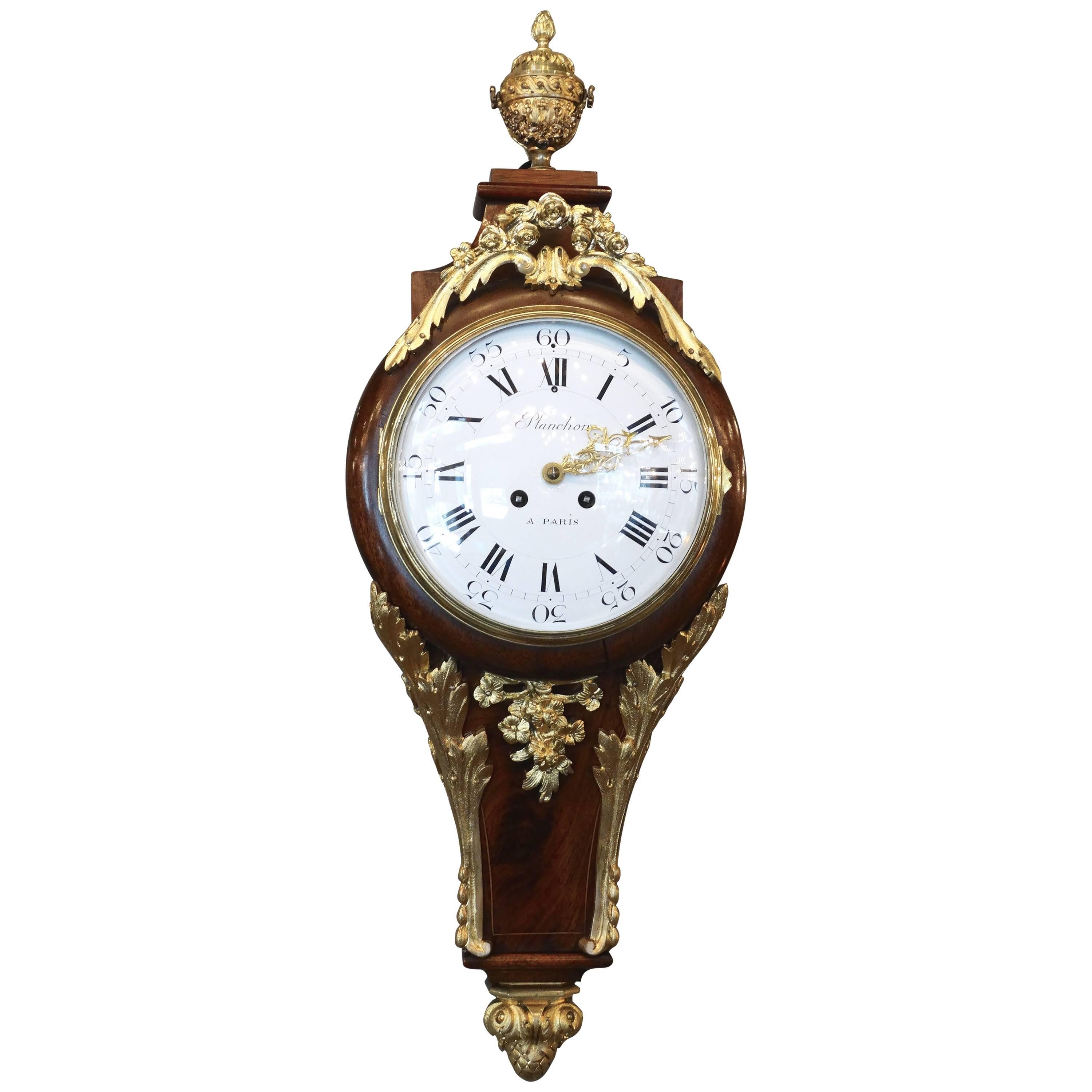 Superb 19th Century French Wall Clock in Louis XV St. For Sale