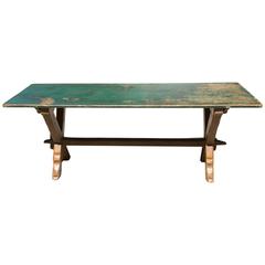 Antique Painted Trestle Table