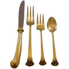 Onslow Gold Stainless Steel by Oxford Hall Flatware Set Service 168 Pieces Huge 1