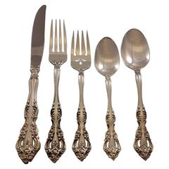 Retro Michelangelo by Oneida Sterling Silver Flatware Set for Eight Service 45 Pieces