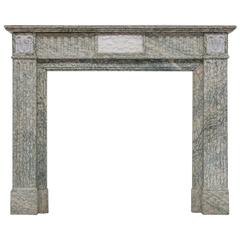 19th Century Neoclassical Louis XVI Fireplace Mantel In Campam Vert Marble