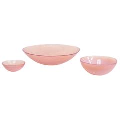 Opalescent Pink Murano Glass Bowls