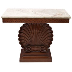 Shell Motif Mahogany Console Table by Edward Wormley for Dunbar Furniture