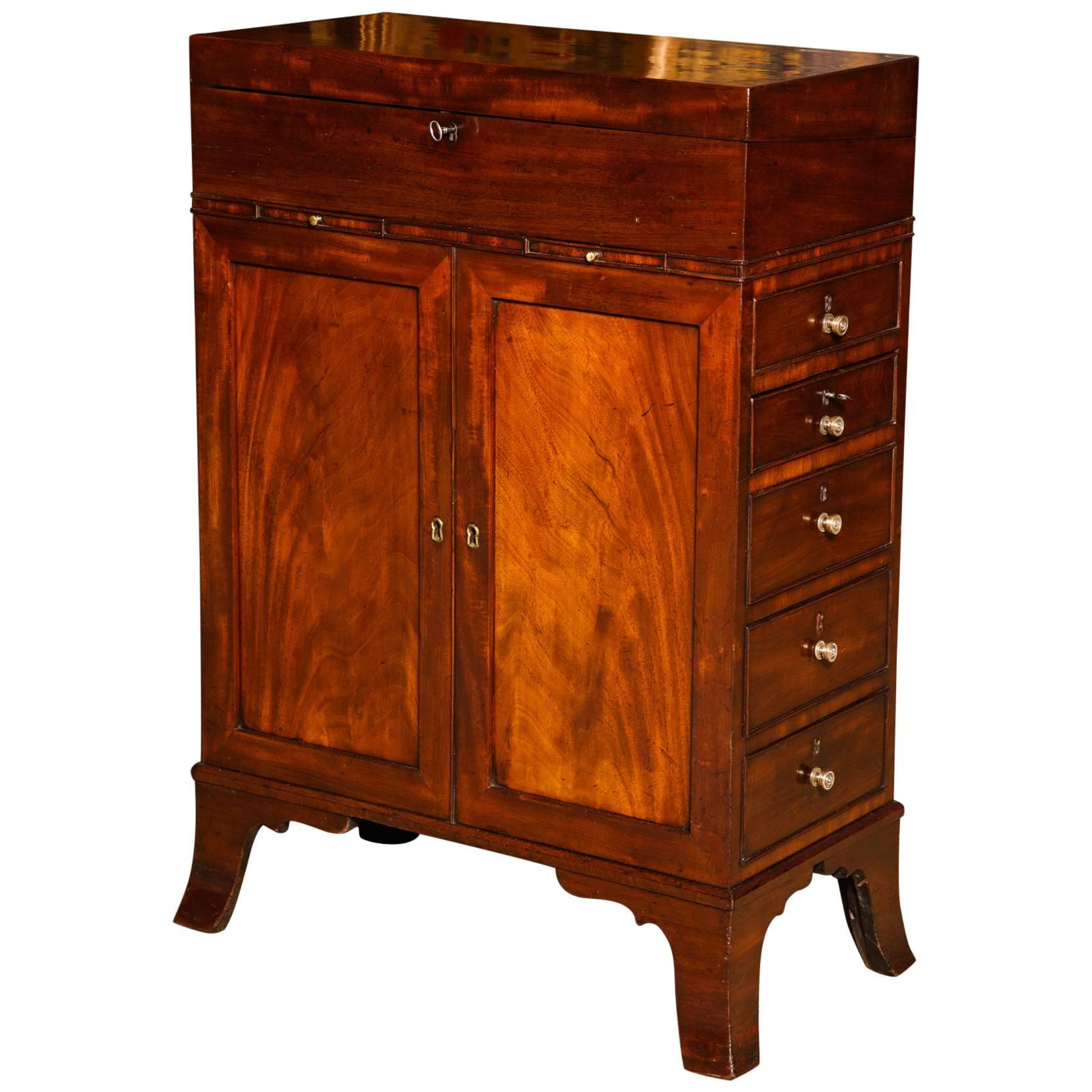 Regency Mahogany Hinger Davenport Desk with Hidden Compartments, circa 1800 For Sale