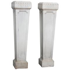 Pair of Neoclassical Marble Pedestals