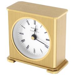 Vintage Brass Case Tiffany Desk Clock 12