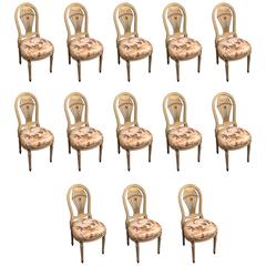 Set of 13 Balloon Back Dining Chairs by Maison Jansen 7