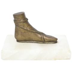 Fornasetti Style Bronze and Marble Italian Sandaled Roman Foot Paperweight 5