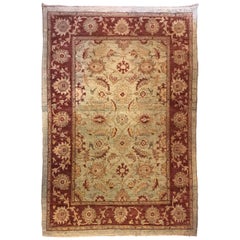 Vintage Finely Knotted Coffee or Foyar Oriental Carpet