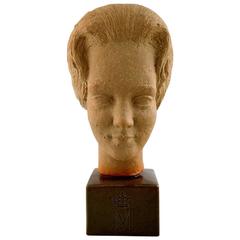 Rare Johannes Hedegaard for Royal Copenhagen, Bust in Ceramics