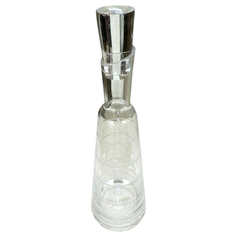 Christofle Modernist Crystal Decanter Bottle Barware Vintage For Sale