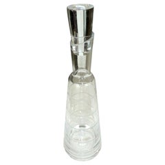 Christofle Modernist Crystal Decanter Bottle Barware Vintage