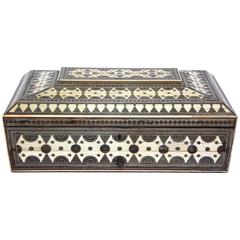 Large Syrian Inlaid Bone and Mother-of-pearl Work Box