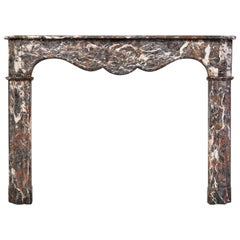 18th Century, Louis XVI Fireplace Mantel in Rare Rouge Royal Marble