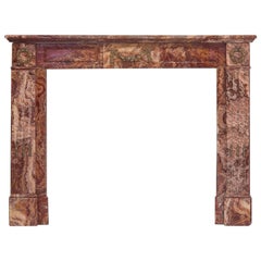 19th Century Empire Rouge Marble Fireplace