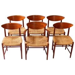 Set of Six Danish Modern Peter Hvidt & Orla Molgaard-Nielsen 316 Dining Chairs