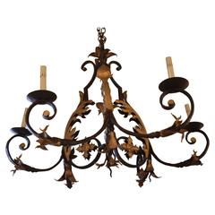 Mid-20th Century French Iron Chandelier 2