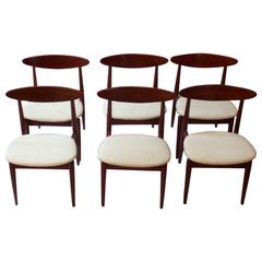 Set of Six Mid-Century Modern Teak Dining Chairs in the Style of Kurt Ostervig
