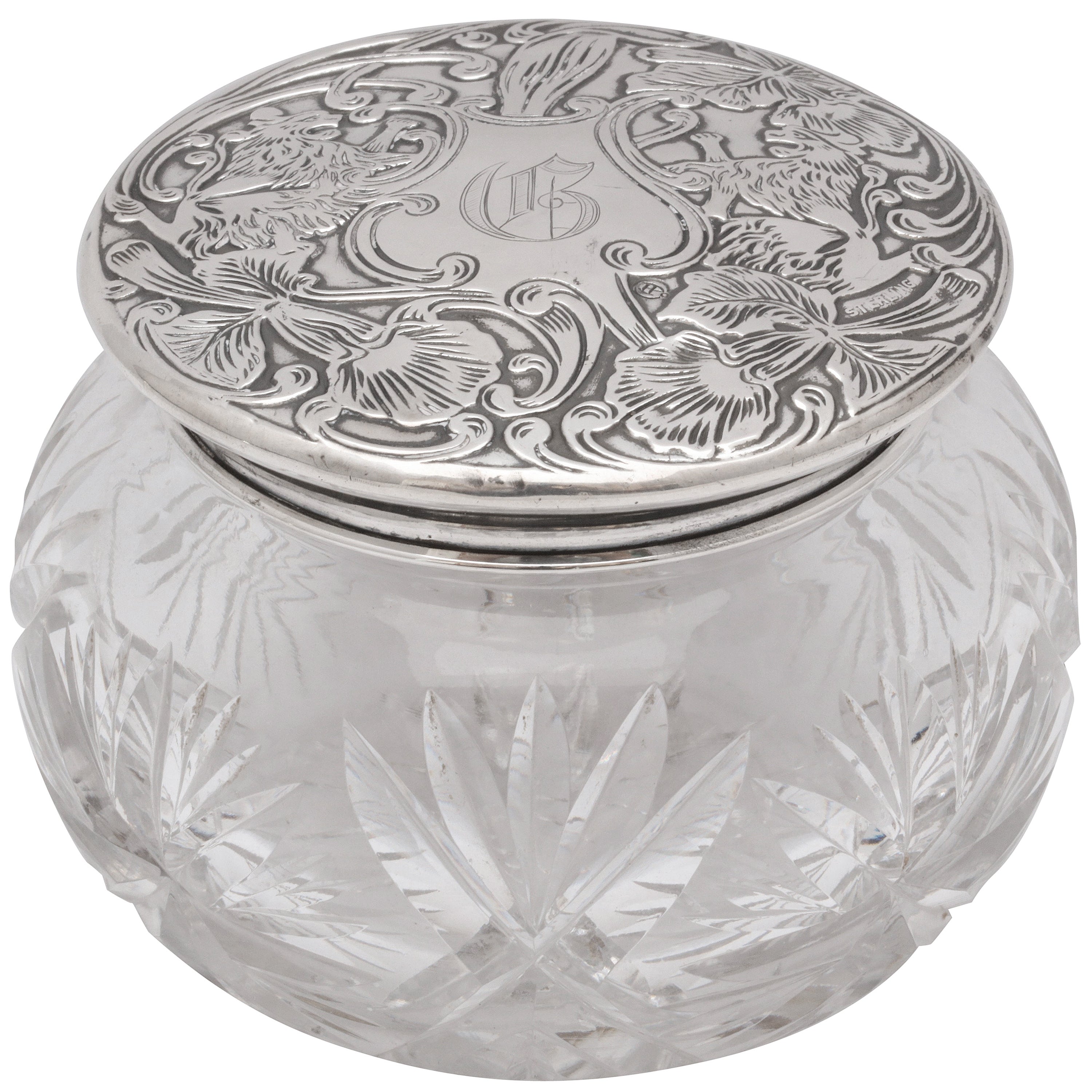 Sterling Silver Lided Powder Jars Collection of Five For Sale at 1stDibs
