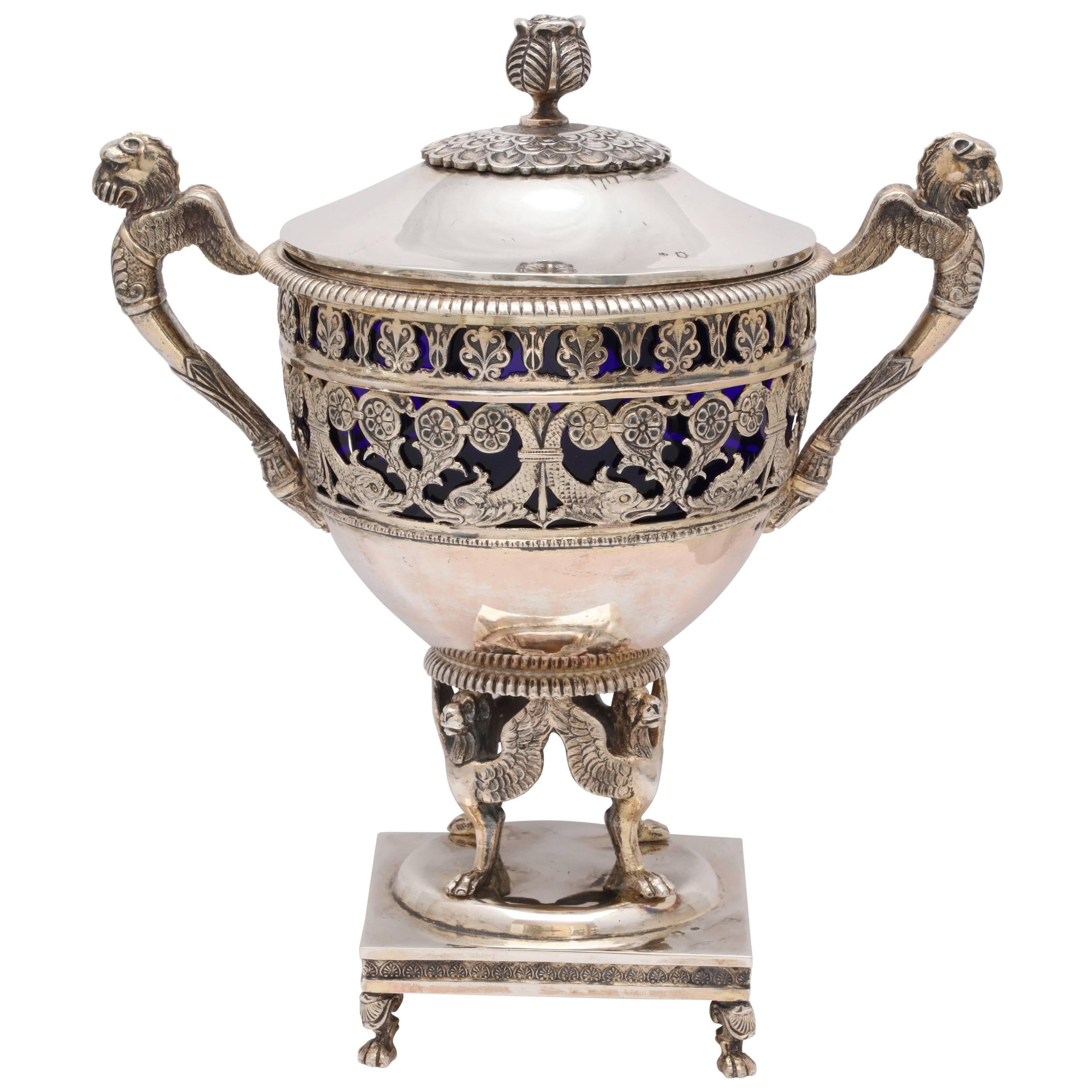 Neo-Classical Continental Silver (.800) Gilt Austro-Hungarian Centerpiece Bowl