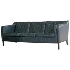 Børge Mogensen Style Sofa in Black Leather by Stouby