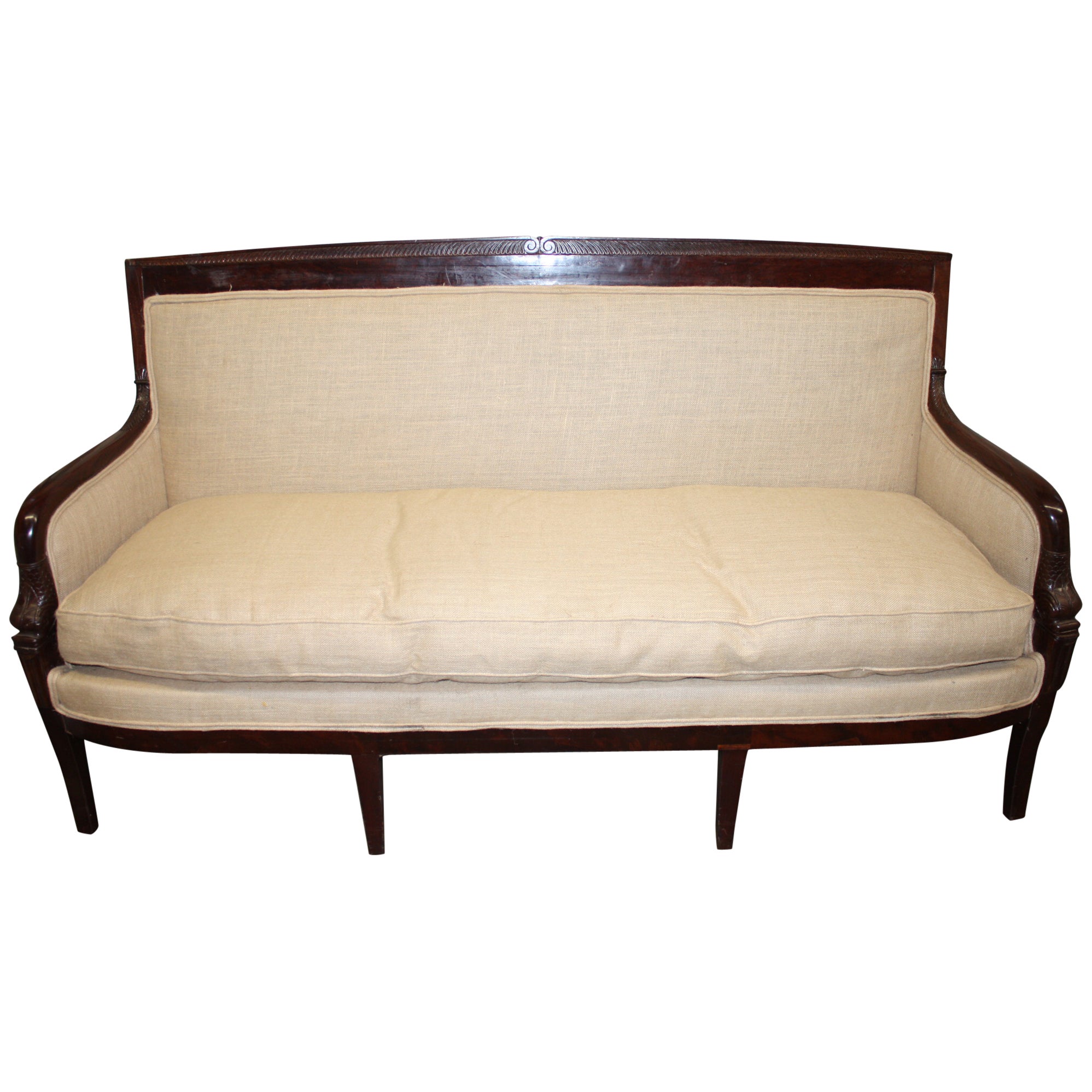 Antique French Cherry Country Sofa at 1stDibs