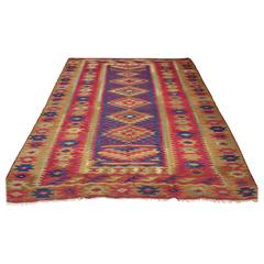 1930s Fine Charcoy Kilim, Central Anatolia, Turkey