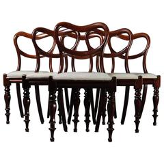 Set of Six Dining Chairs, 19th Century, Louis Philippe Style