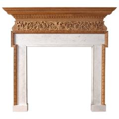 18th Century English Carved Pine Chimneypiece 1