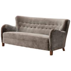 1945 Velvet Sofa by Andreas Jeppe Iversen