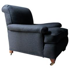 Very Deep & Comfortable Milled Wool Upholstered Country House Armchair