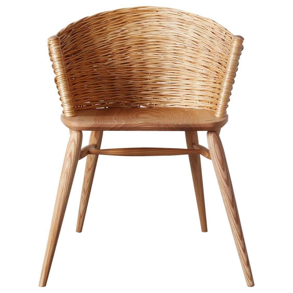 Handwoven Willow Ash Chair by Gareth Neal For Sale
