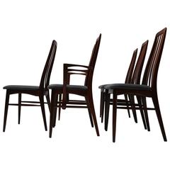 Niels Koefoed Danish hardwood dining chairs, Denmark 1960s. 10