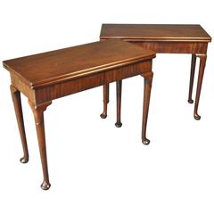 Antique Matched Pair of Mid-18th Century Mahogany Card Tables