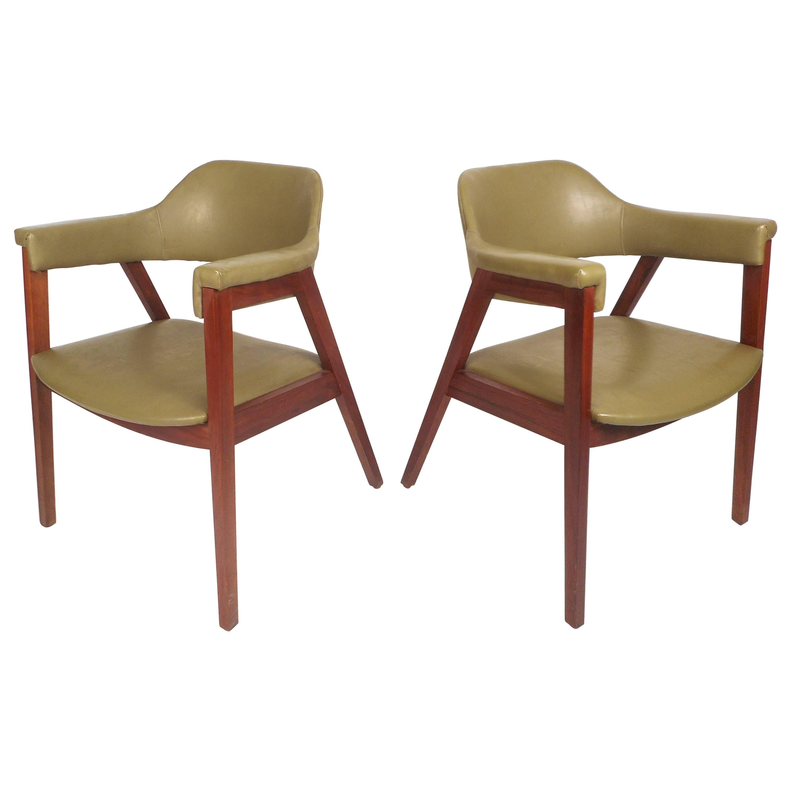 MidCentury Modern Vinyl Barrel Back Chairs For Sale at 1stDibs mid