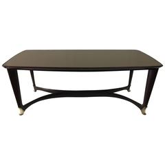 Paolo Buffa Attributed to Reverse Painted Top and Walnut Italian Dining Table