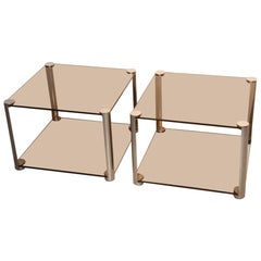 Vintage Pair of Nightstands Minimal Design Alberto Rosselli, 1960s