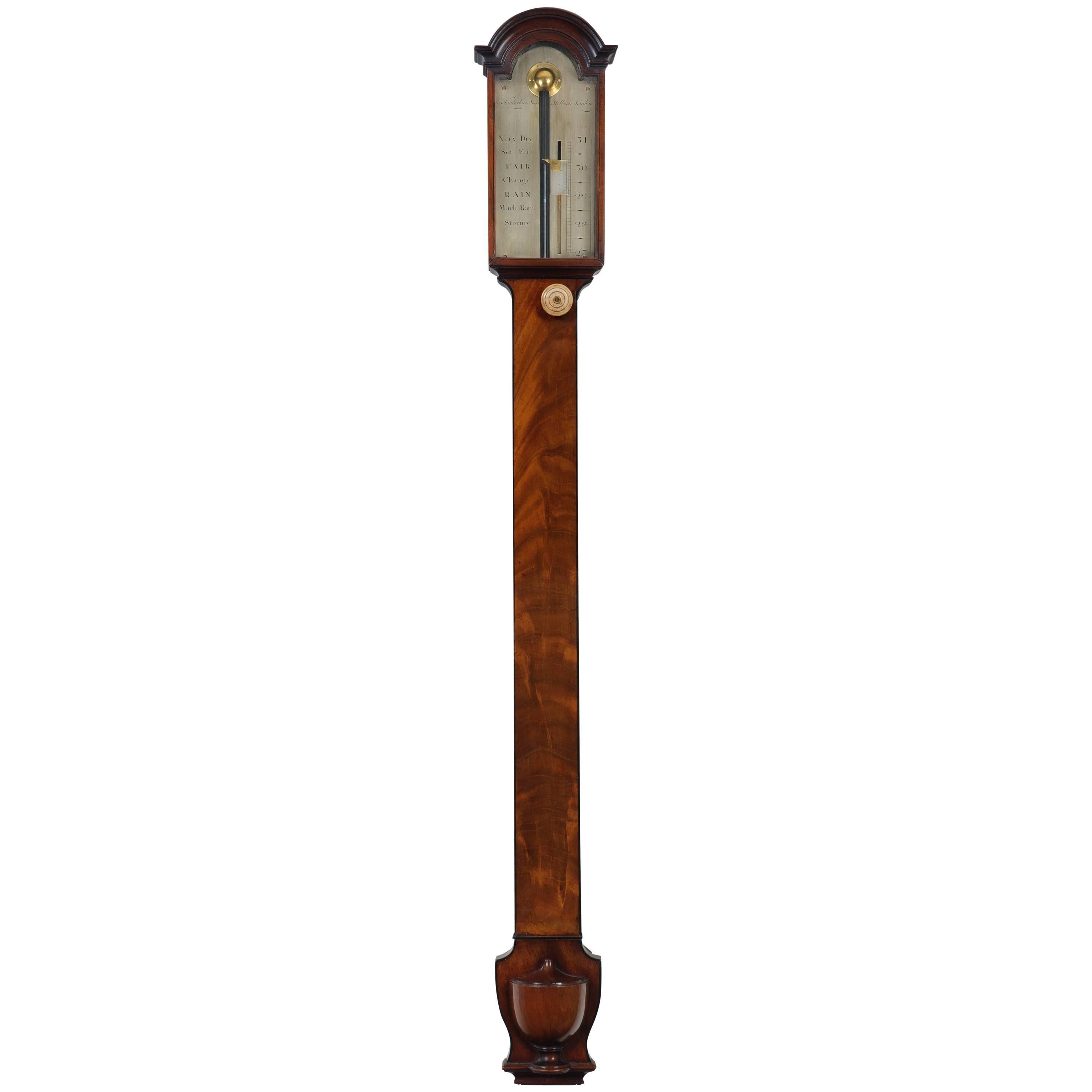 19th Century Mahogany Stick Barometer by C.Tagliabue, London For Sale