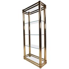Mid-Century Modern Brass and Glass Etagere 7