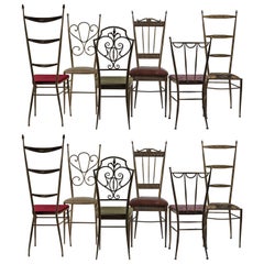 Outstanding Set of 12 Chiavari Brass Chairs