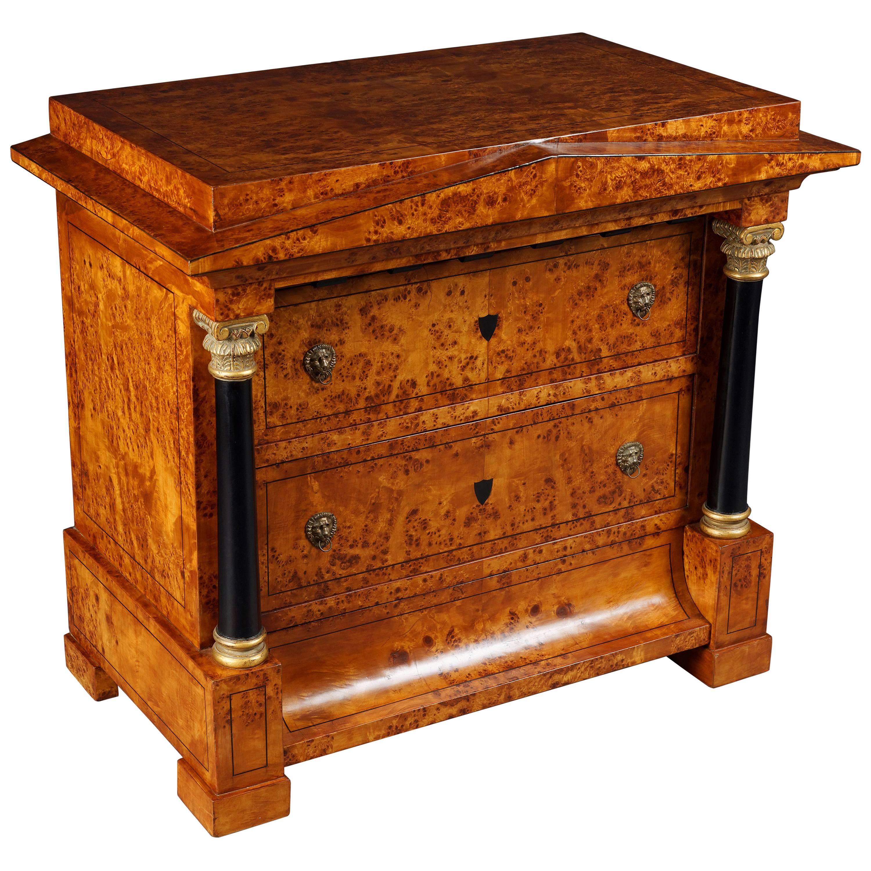 20th Century Biedermeier Style Pinewood Columns Commode For Sale